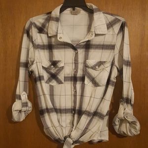 Juniors Tie-up Flannel Shirt